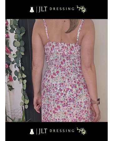 Robe Longue Fleurie à Lurex Doré